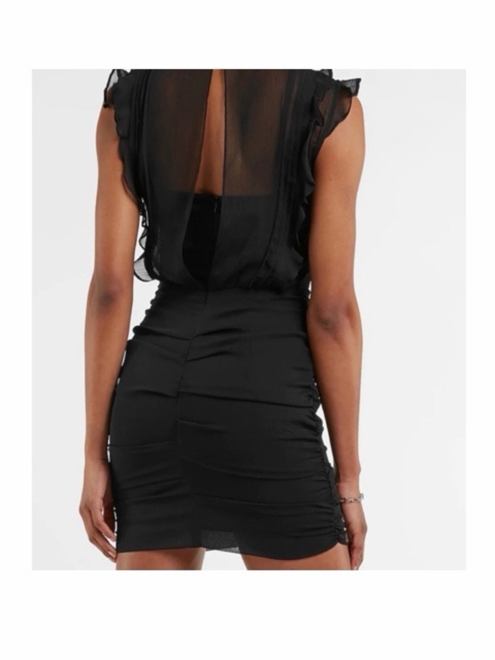 Express Ruffled Ruched Mini Dress NWT - Picture 7 of 7